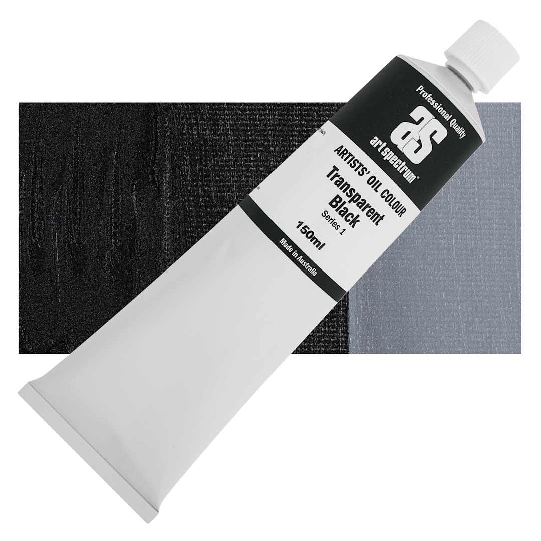 Open in modal - Art Spectrum Artists' Oil Paint - Transparent Black, 150 ml tube and swatch