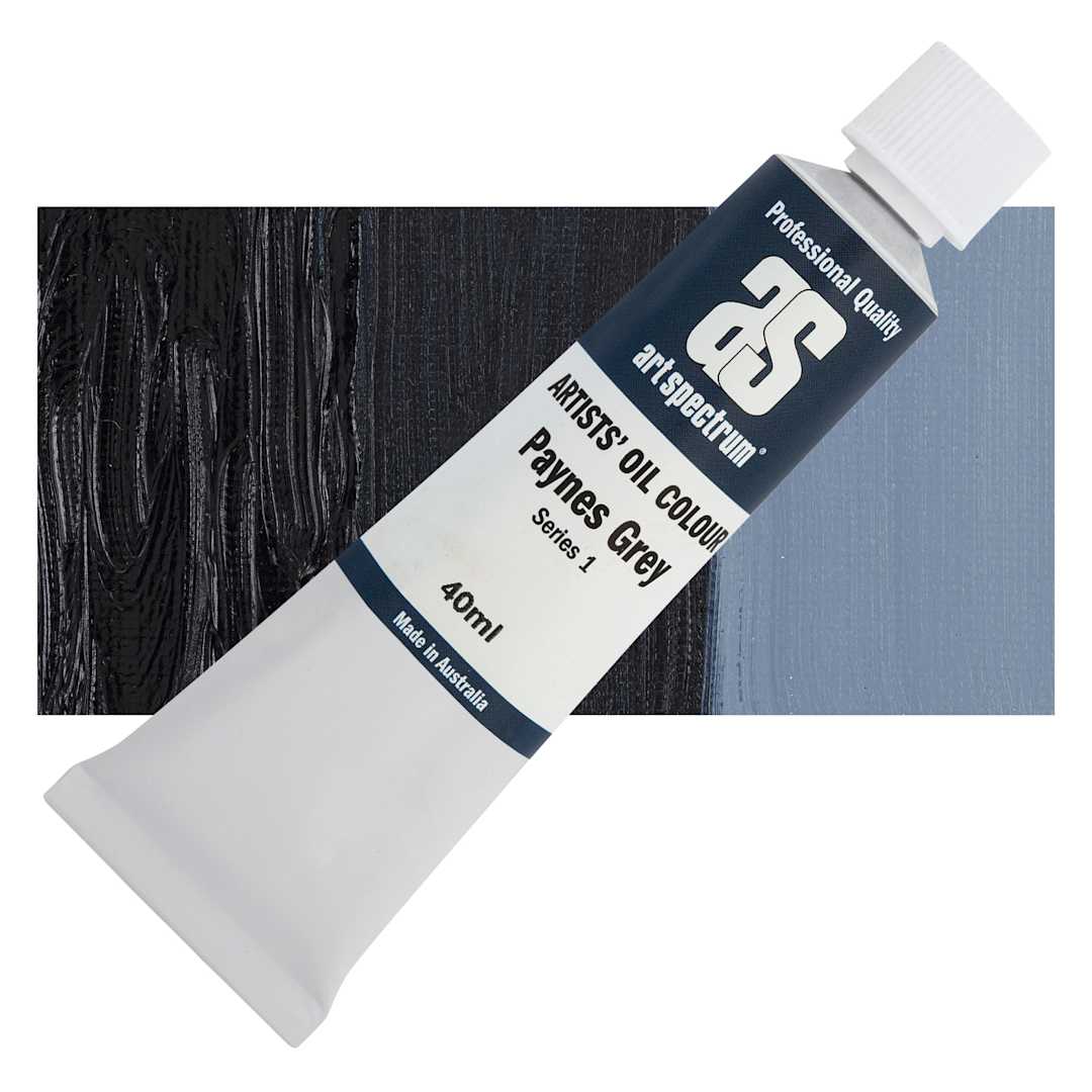 Open in modal - Art Spectrum Artists' Oil Paint - Payne's Grey, 40 ml tube and swatch