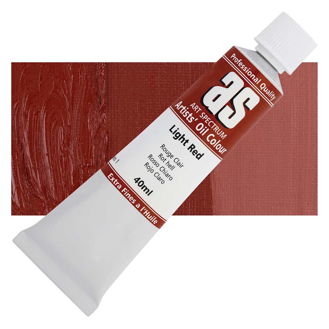Open in modal - Art Spectrum Artists' Oil Paint - Light Red, 40 ml tube and swatch
