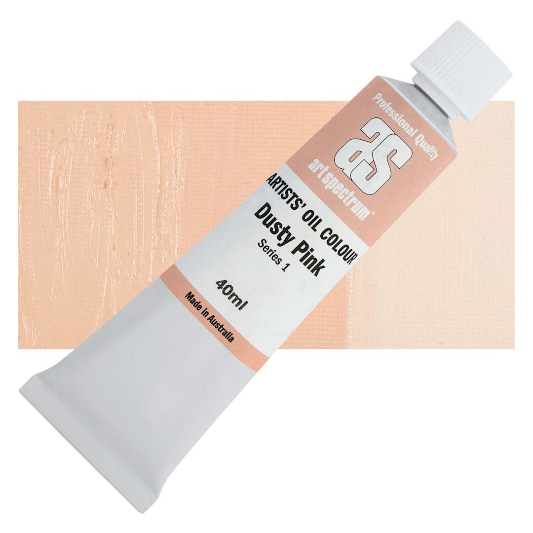 Open in modal - Art Spectrum Artists' Oil Paint - Dusty Pink, 40 ml tube and swatch