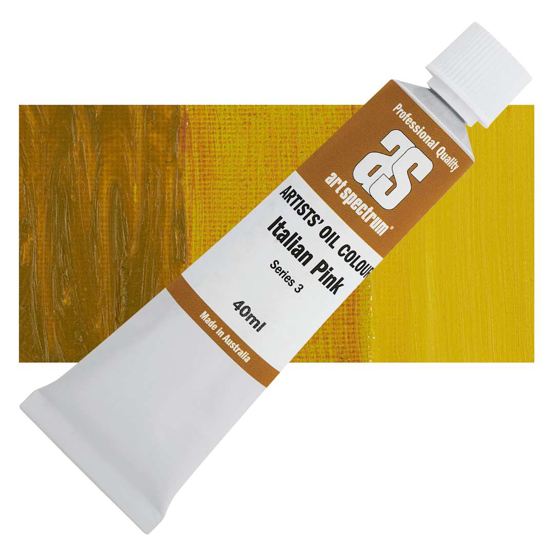 Open in modal - Art Spectrum Artists' Oil Paint - Italian Pink, 40 ml tube and swatch