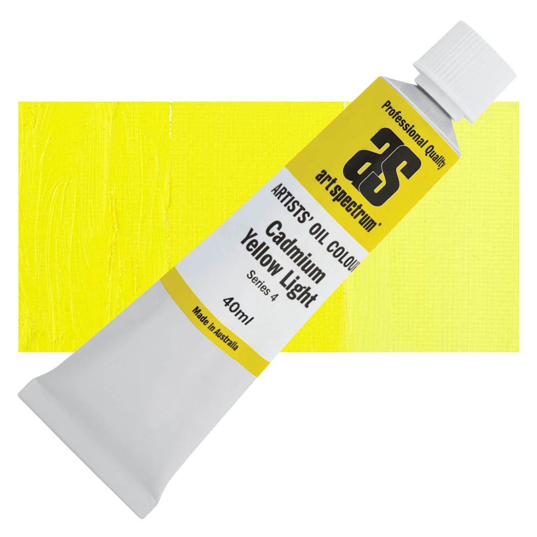 Open in modal - Art Spectrum Artists' Oil Paint - Cadmium Yellow Light, 40 ml tube and swatch