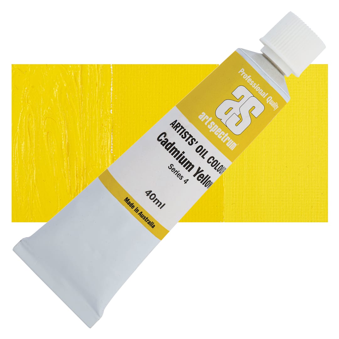 Open in modal - Art Spectrum Artists' Oil Paint - Cadmium Yellow, 40 ml tube and swatch