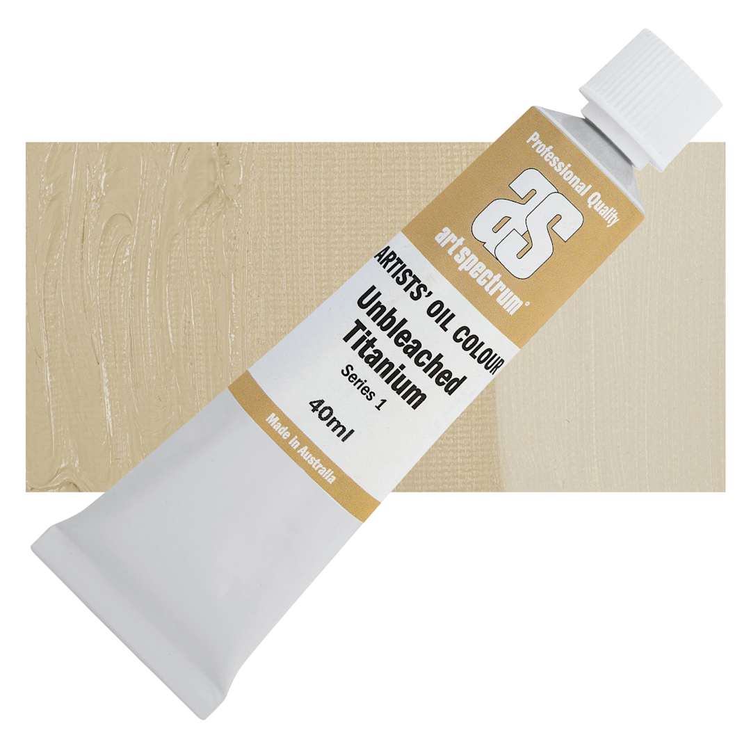 Open in modal - Art Spectrum Artists' Oil Paint - Unbleached Titanium, 40 ml tube and swatch