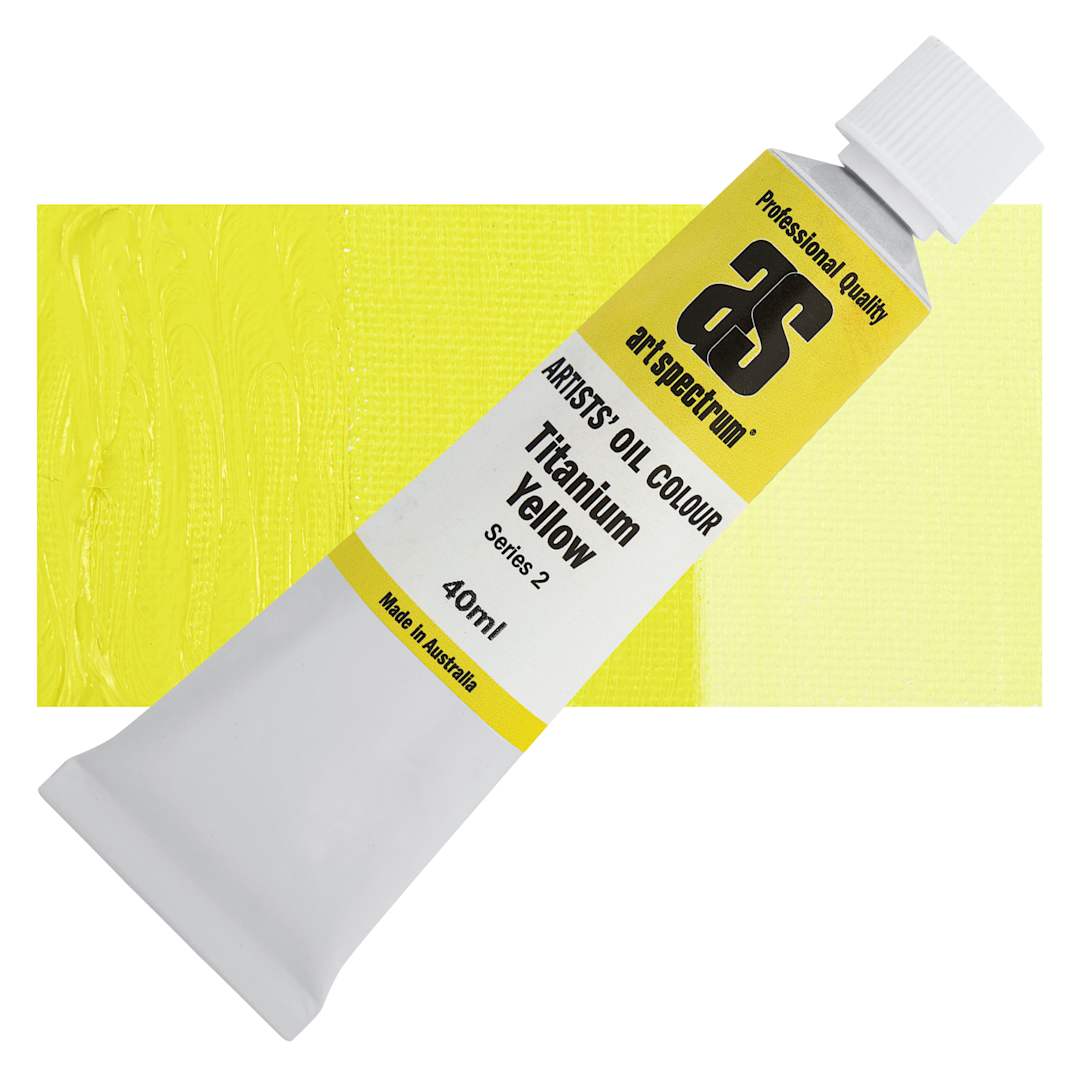 Open in modal - Art Spectrum Artists' Oil Paint - Titanium Yellow, 40 ml tube and swatch