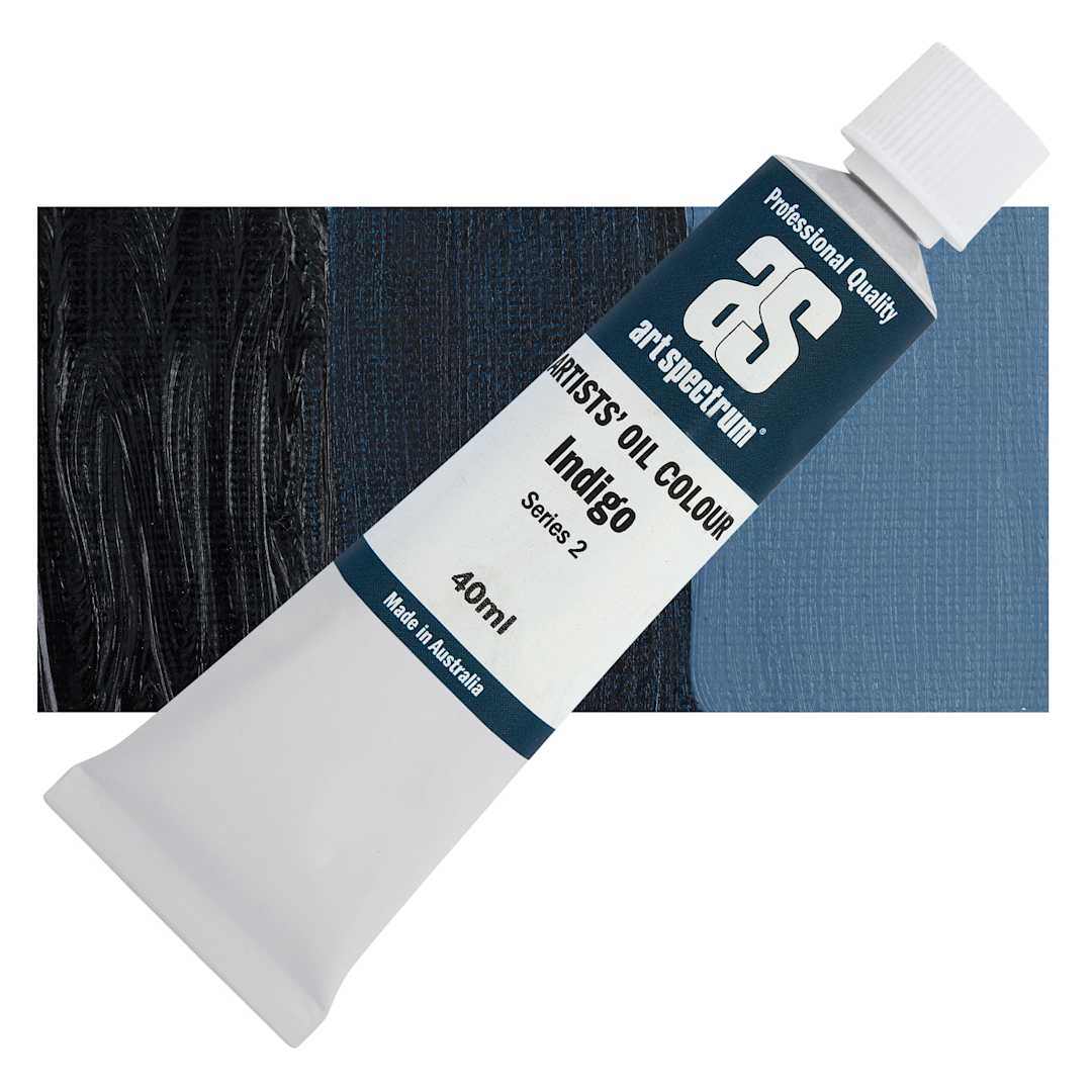 Open in modal - Art Spectrum Artists' Oil Paint - Indigo, 40 ml tube and swatch