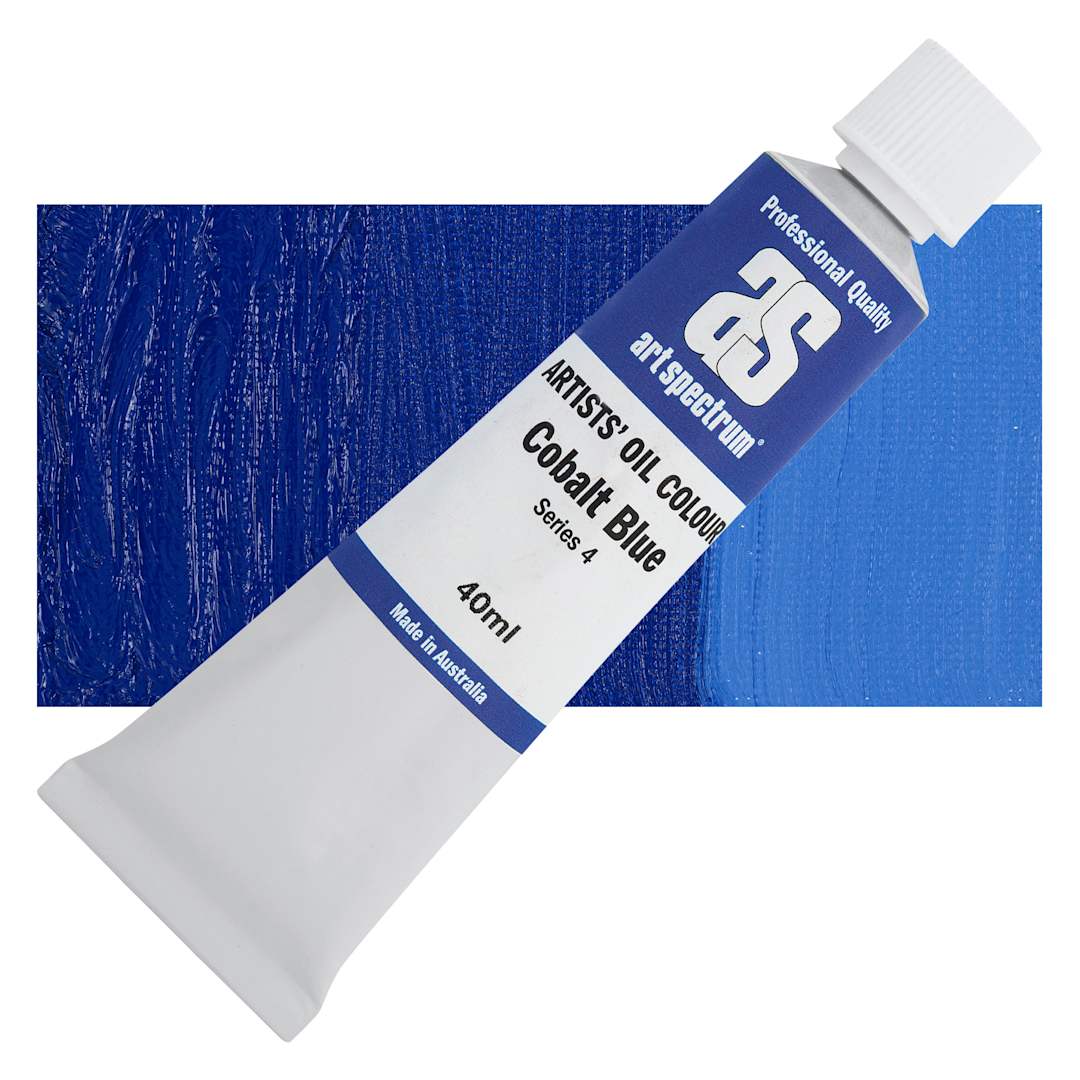 Open in modal - Art Spectrum Artists' Oil Paint - Cobalt Blue, 40 ml tube and swatch