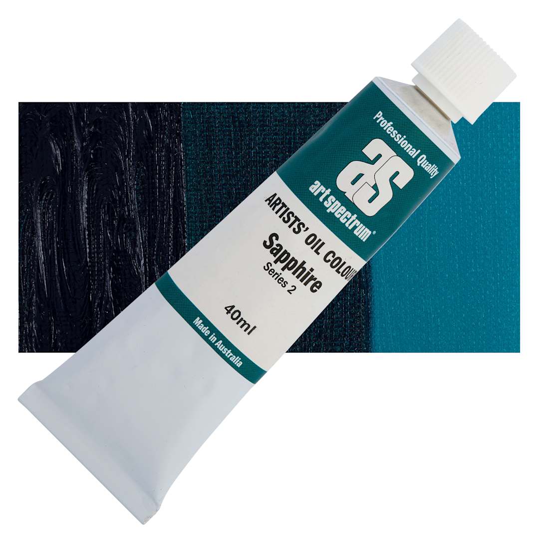 Open in modal - Art Spectrum Artists' Oil Paint - Sapphire, 40 ml tube and swatch