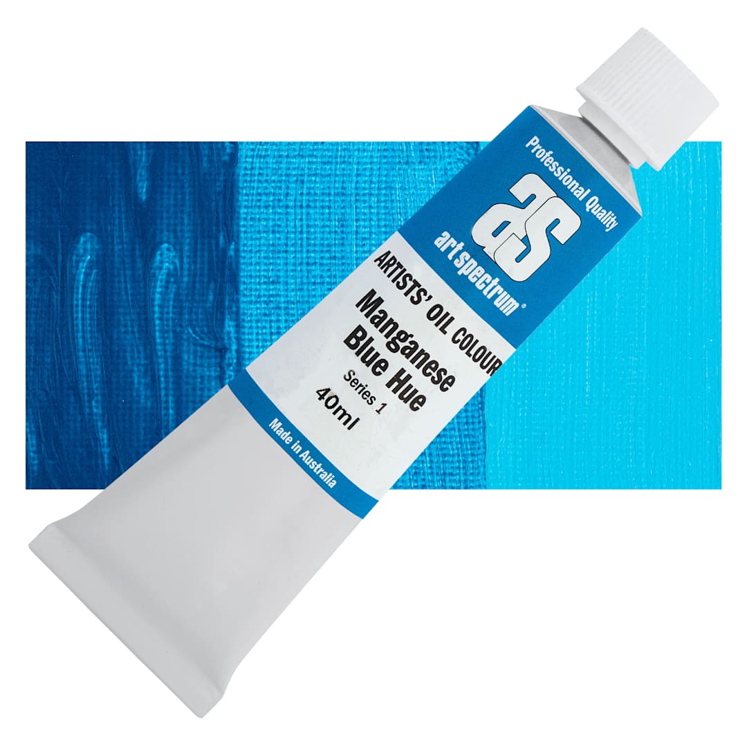 Open in modal - Art Spectrum Artists' Oil Paint - Manganese Blue Hue, 40 ml tube and swatch