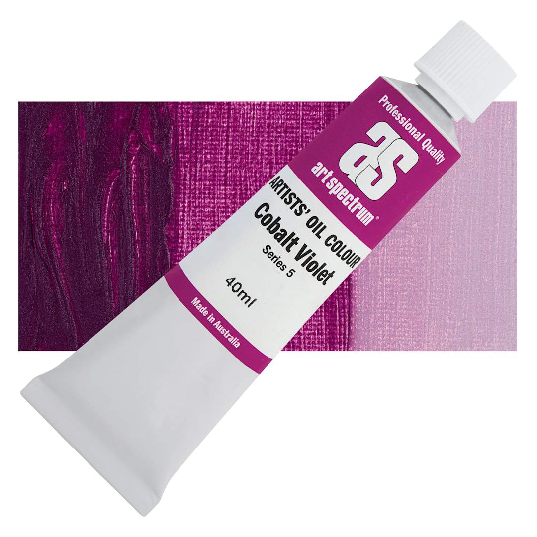Open in modal - Art Spectrum Artists' Oil Paint - Cobalt Violet, 40 ml tube and swatch