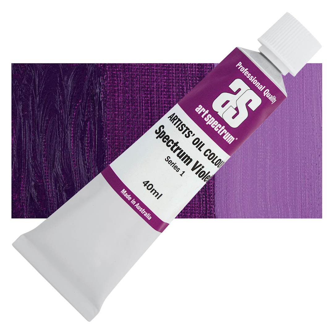 Open in modal - Art Spectrum Artists' Oil Paint - Spectrum Violet, 40 ml tube and swatch