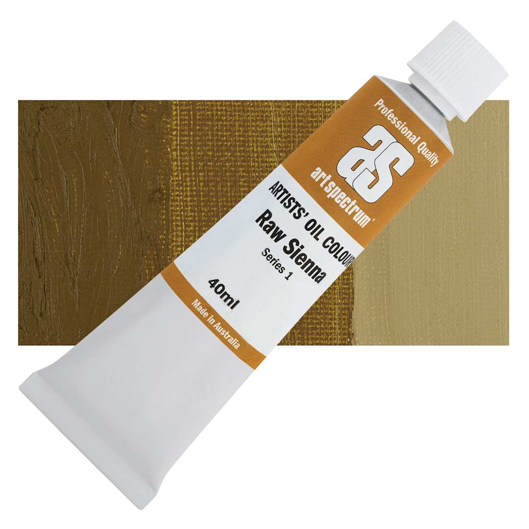 Open in modal - Art Spectrum Artists' Oil Paint - Raw Sienna, 40 ml tube and swatch