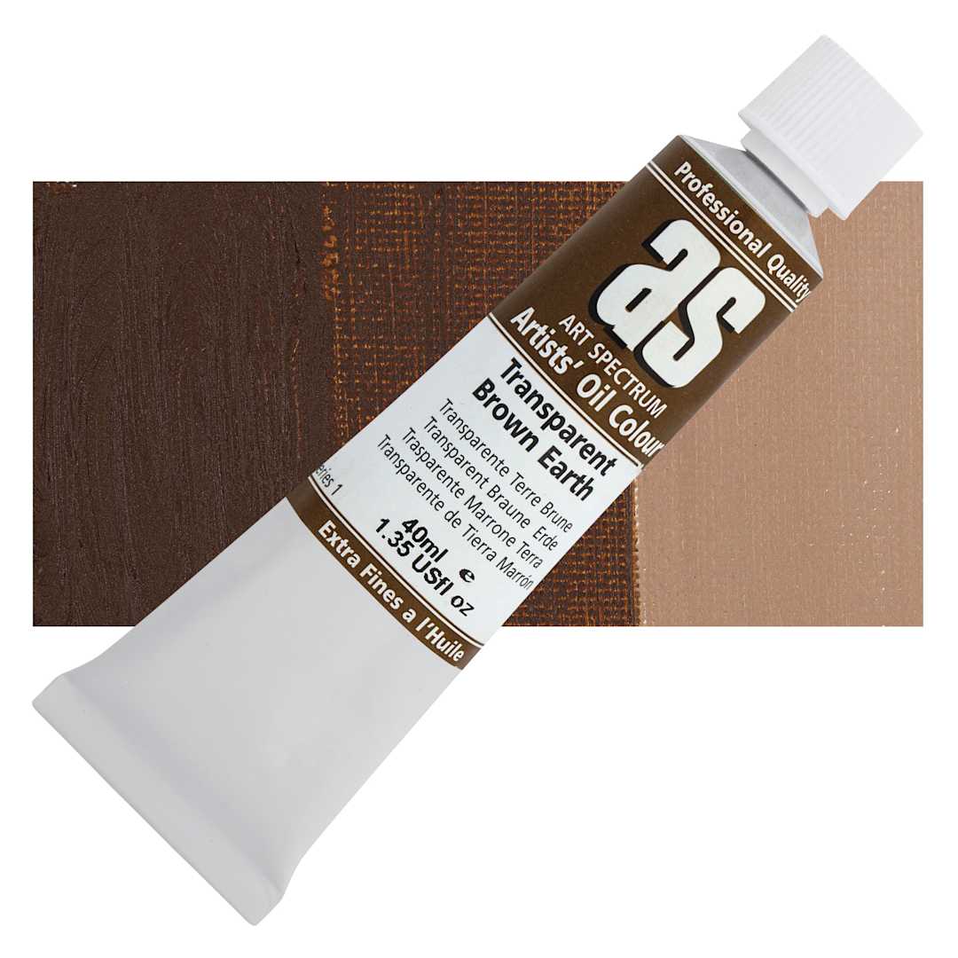 Open in modal - Art Spectrum Artists' Oil Paint - Transparent Brown Earth, 40 ml tube and swatch
