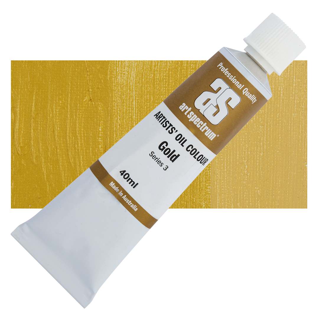 Open in modal - Art Spectrum Artists' Oil Paint - Gold, 40 ml tube and swatch