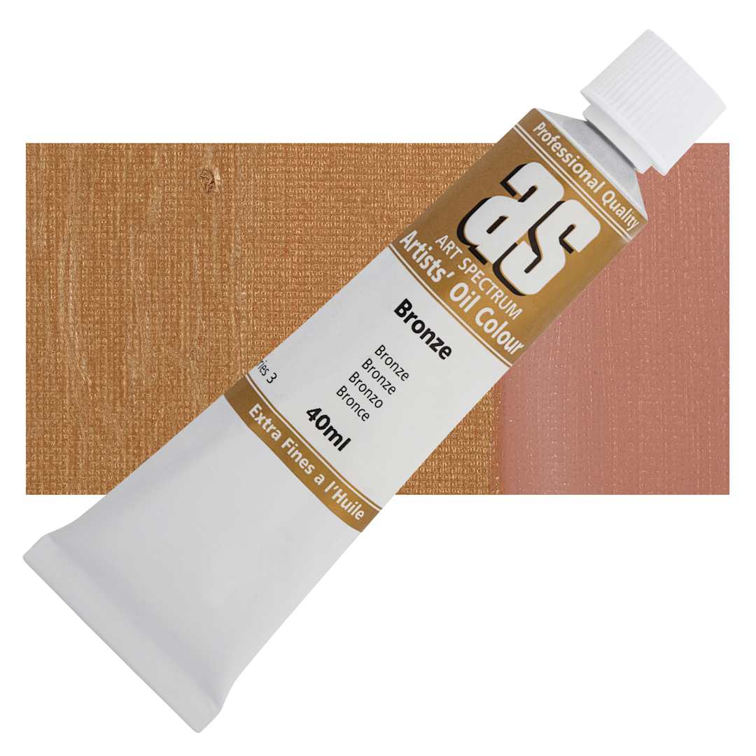Open in modal - Art Spectrum Artists' Oil Paint - Bronze, 40 ml tube and swatch