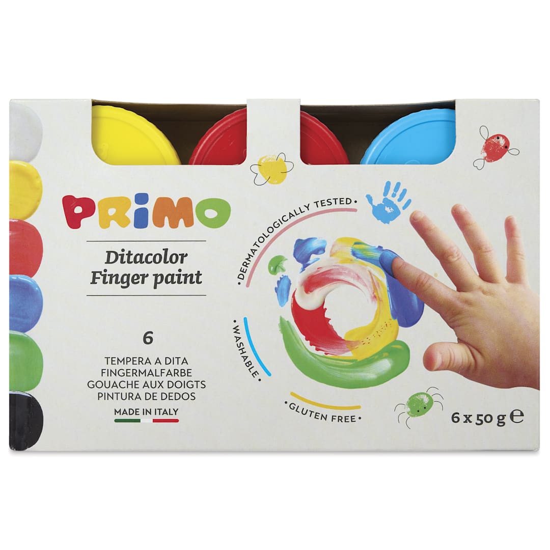 Open in modal - Primo Finger Paints - Set of 6, Assorted Colors front