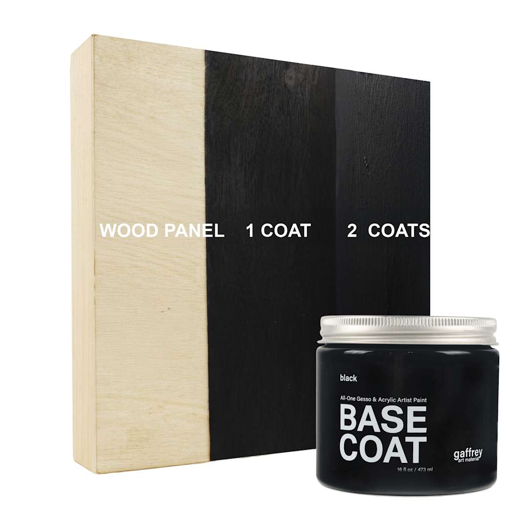 Open in modal - Gaffrey Acrylic Base Coat - Black, 16 oz Jar and Swatch