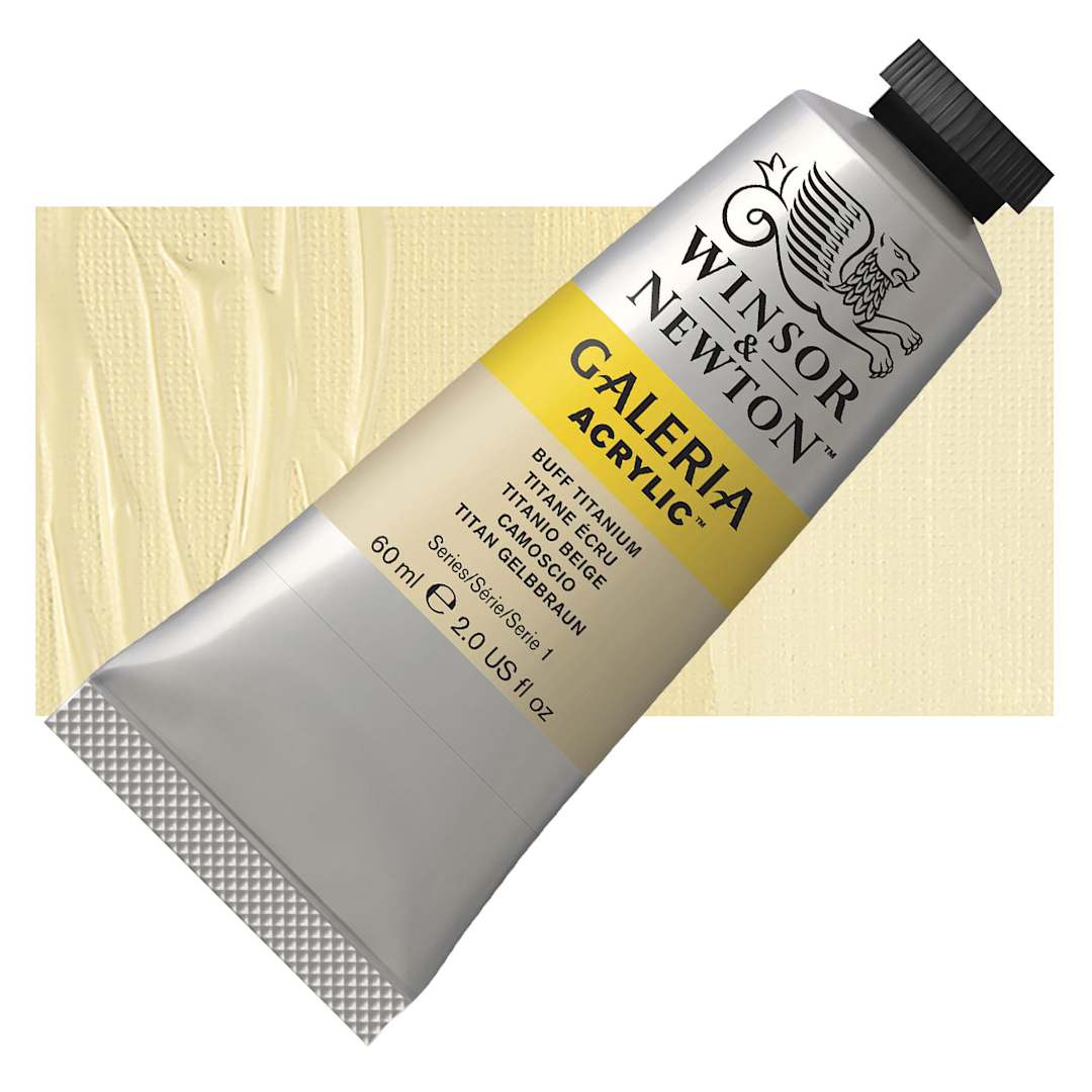 Open in modal - Winsor & Newton Galeria Flow Acrylic - Buff Titanium, 60 ml tube and swatch