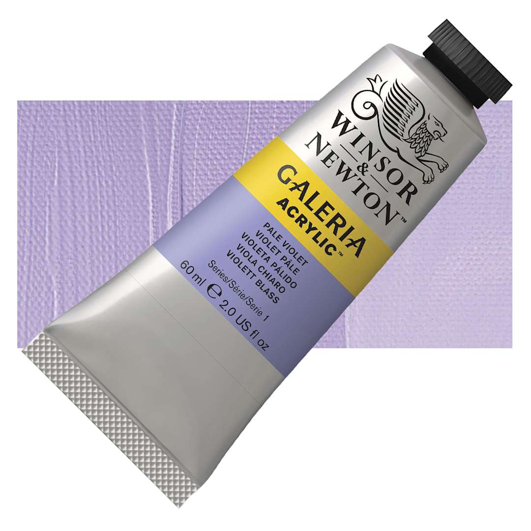 Open in modal - Winsor & Newton Galeria Flow Acrylic - Pale Violet, 60 ml tube and swatch