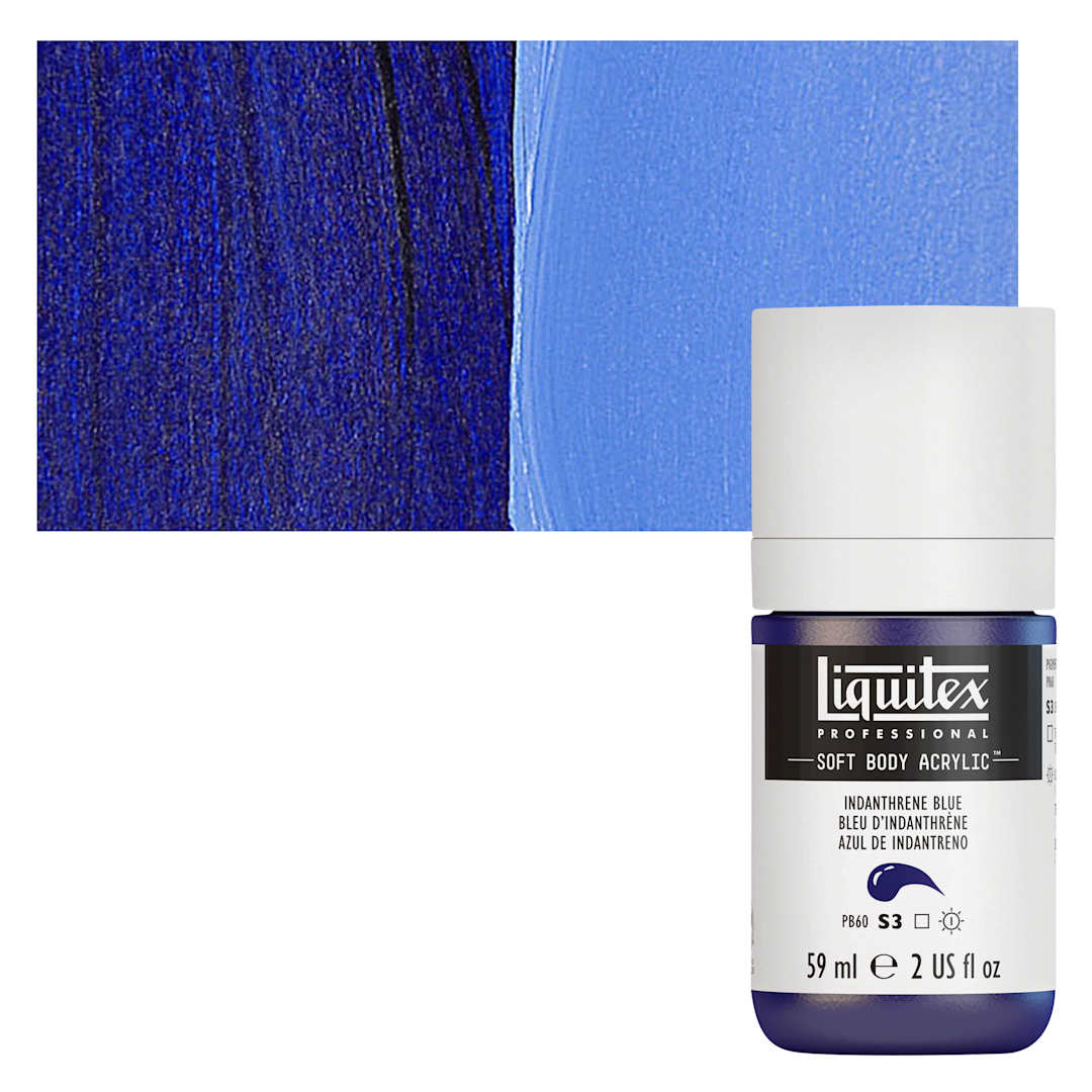 Open in modal - Liquitex Soft Body Artist Acrylic - Indanthrene Blue, 59 ml bottle and swatch