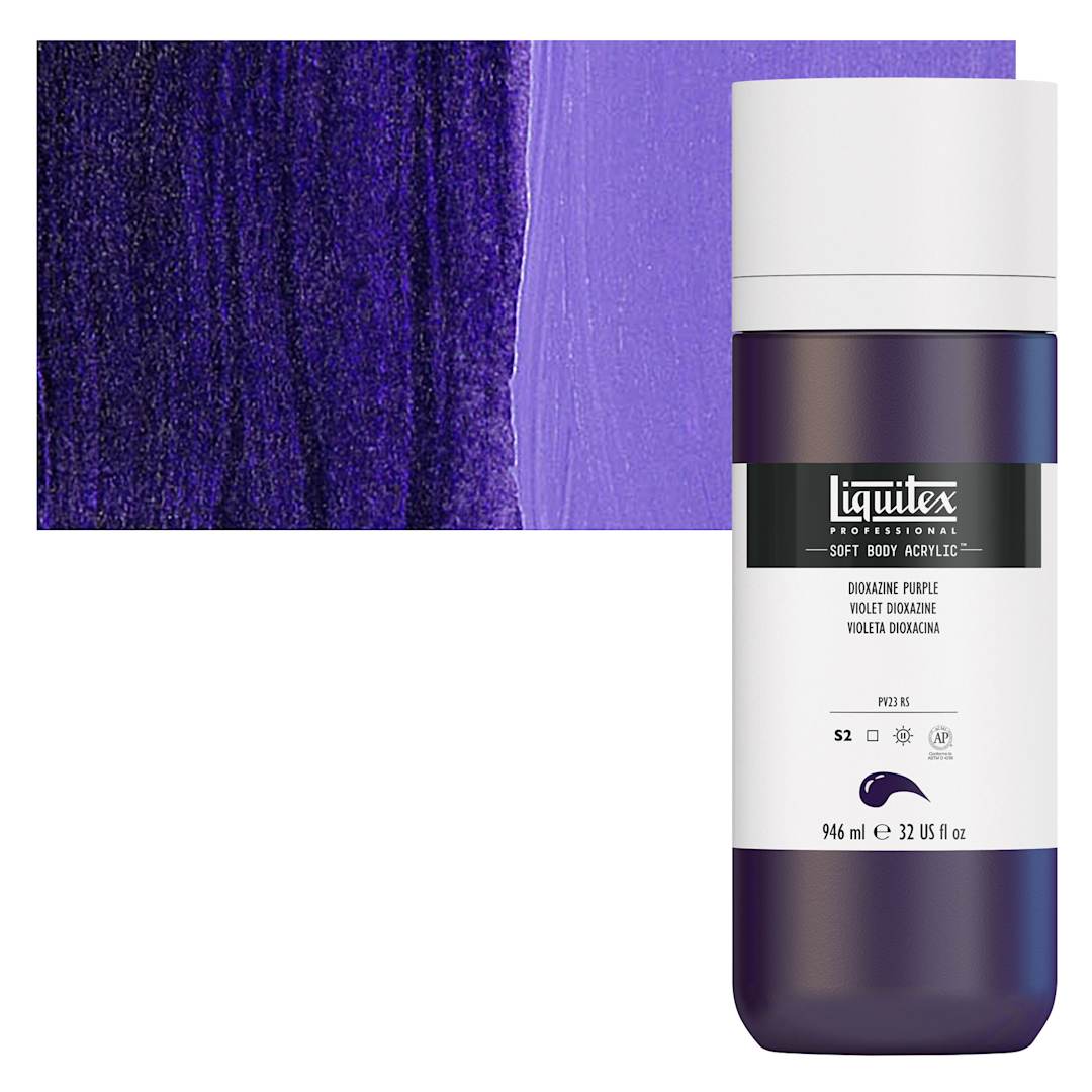 Open in modal - Liquitex Soft Body Artist Acrylic - Dioxazine Purple, 946 ml and swatch