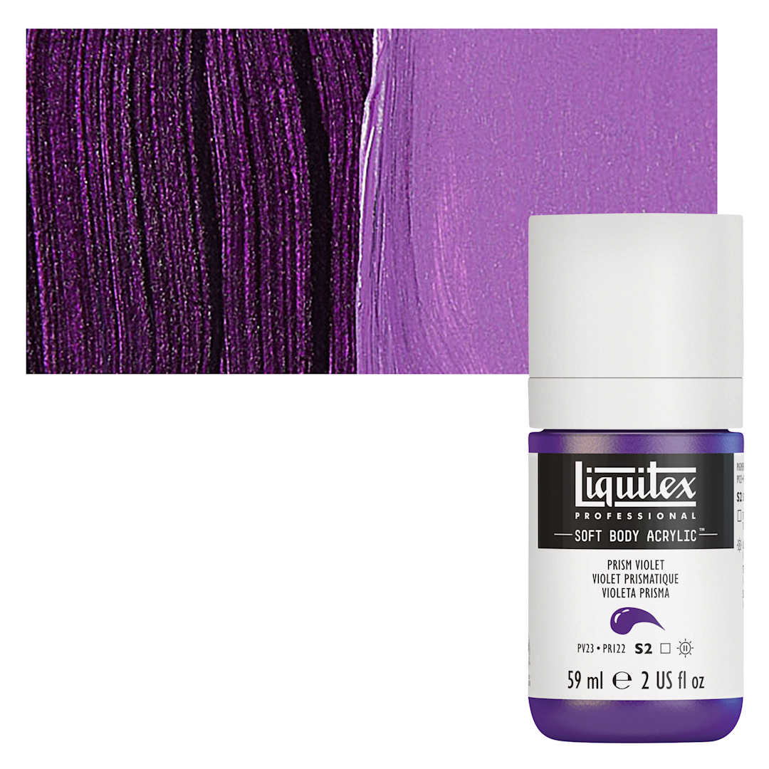 Open in modal - Liquitex Soft Body Artist Acrylic - Prism Violet, 59 ml bottle and swatch