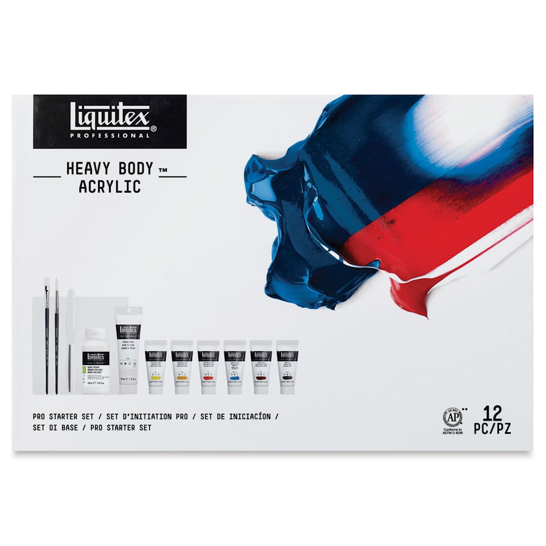 Open in modal - Liquitex Heavy Body Artist Acrylics - Acrylic Starter Set (Front of packaging)
