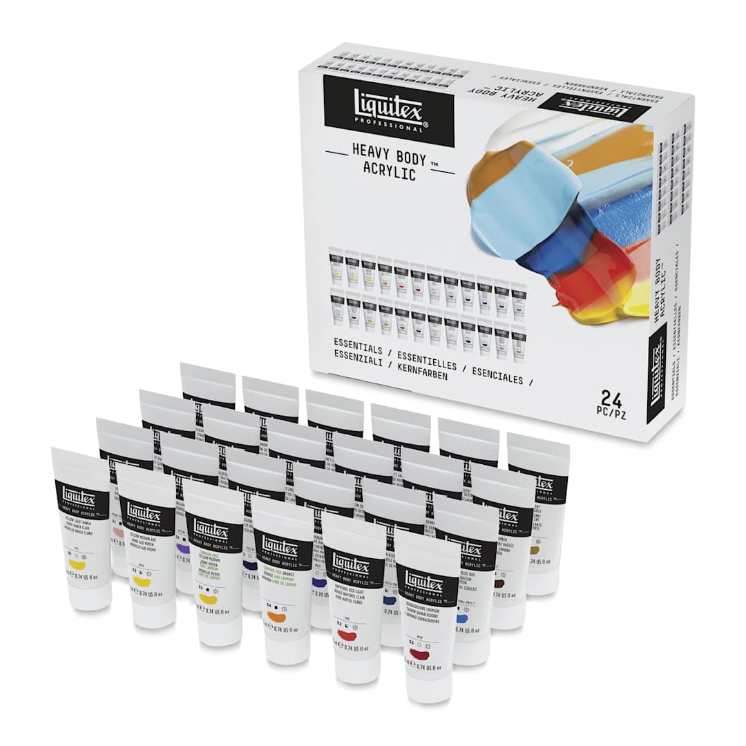 Open in modal - Liquitex Professional Heavy Body Acrylics - Set of 24, Essential Colors, 22 ml