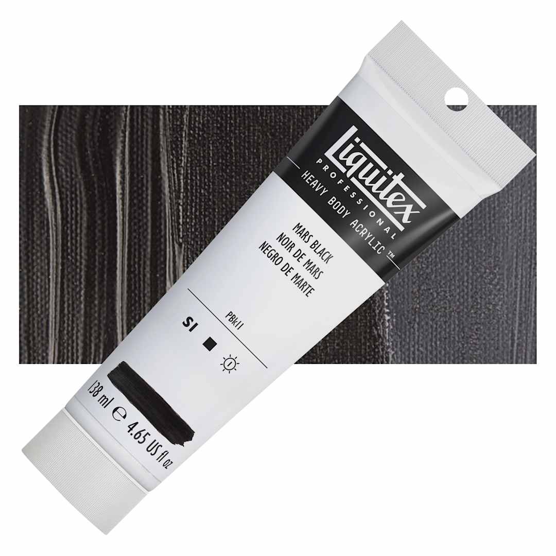 Open in modal - Liquitex Heavy Body Artist Acrylic - Mars Black, 4.65 oz Tube and swatch
