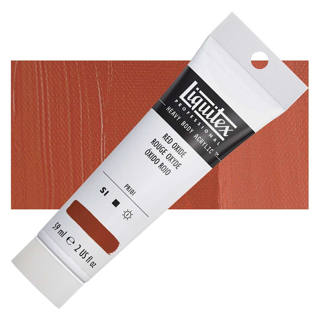 Open in modal - Liquitex Heavy Body Artist Acrylic - Red Oxide, 2 oz Tube and swatch