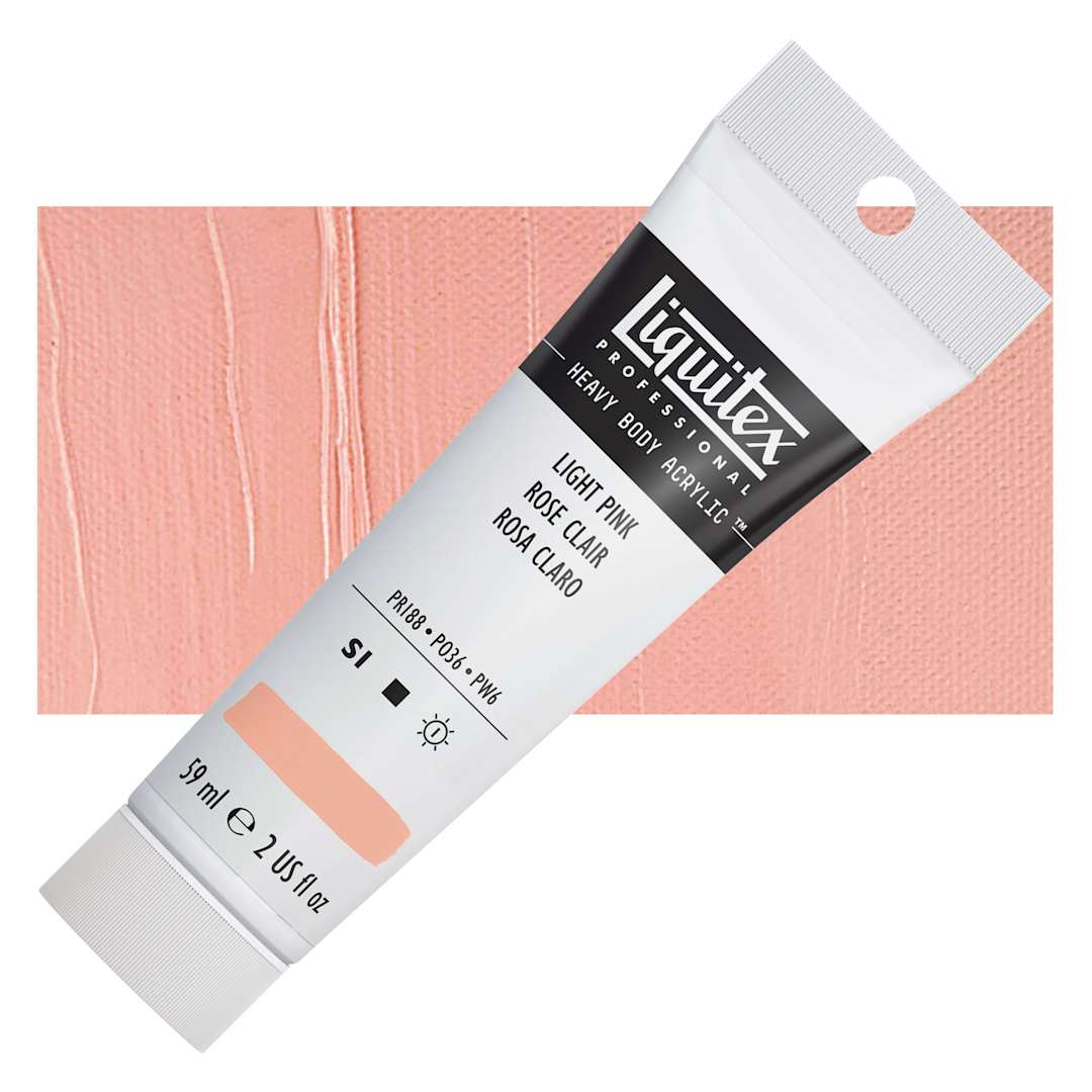 Open in modal - Liquitex Heavy Body Artist Acrylic - Light Pink, 2 oz tube and swatch