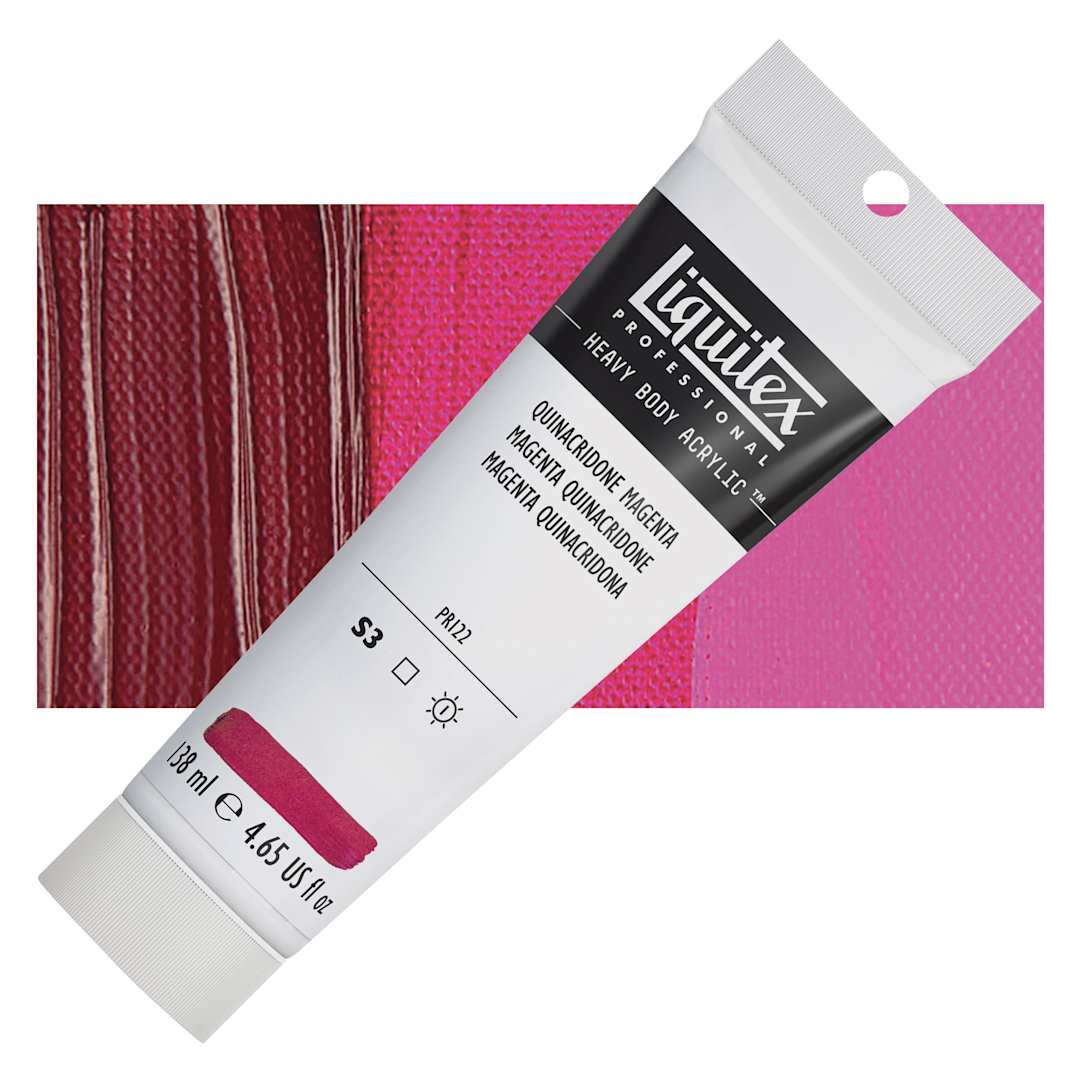 Open in modal - Liquitex Heavy Body Artist Acrylic - Quinacridone Magenta, 4.65 oz Tube and swatch