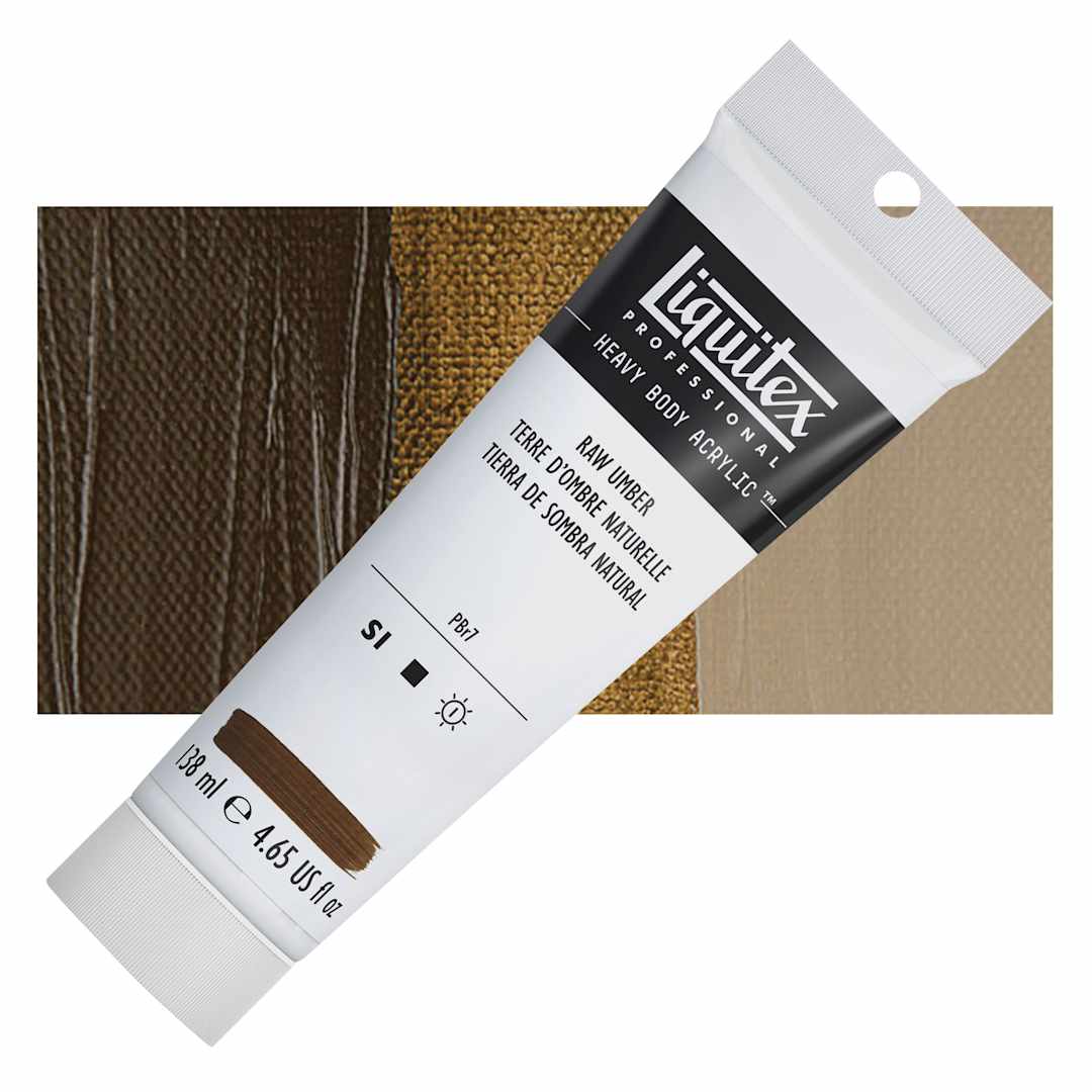 Open in modal - Liquitex Heavy Body Artist Acrylic - Raw Umber, 4.65 oz Tube and swatch
