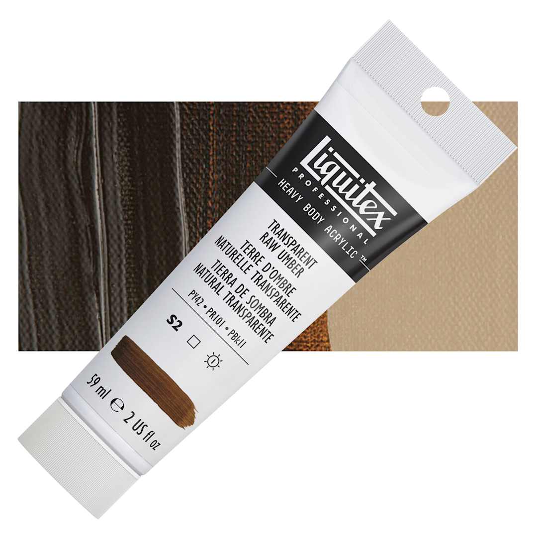 Open in modal - Liquitex Heavy Body Artist Acrylic - Transparent Raw Umber, 2 oz Tube and swatch