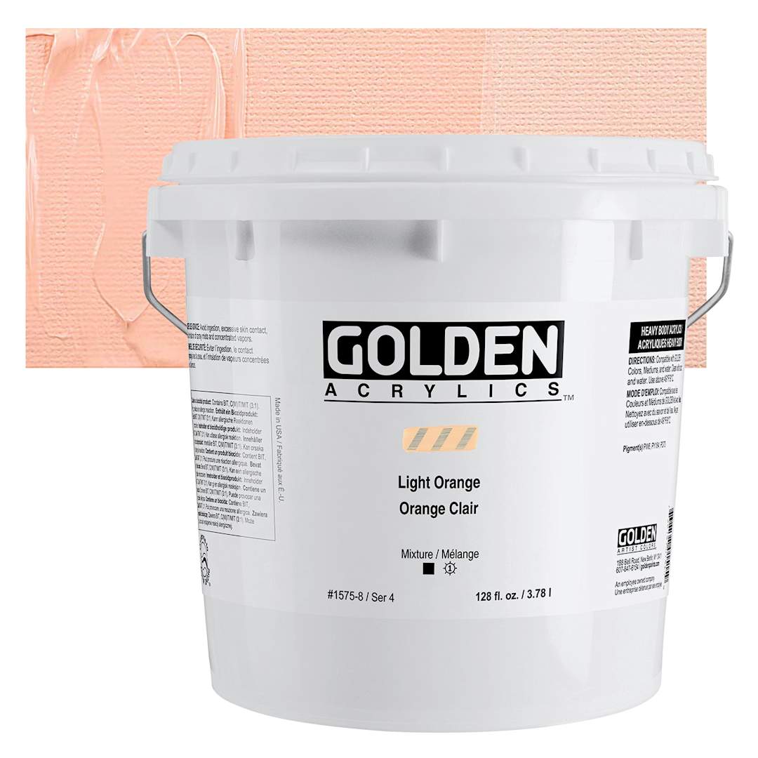 Open in modal - Golden Heavy Body Acrylic Paint - Light Orange, 128 oz Jar