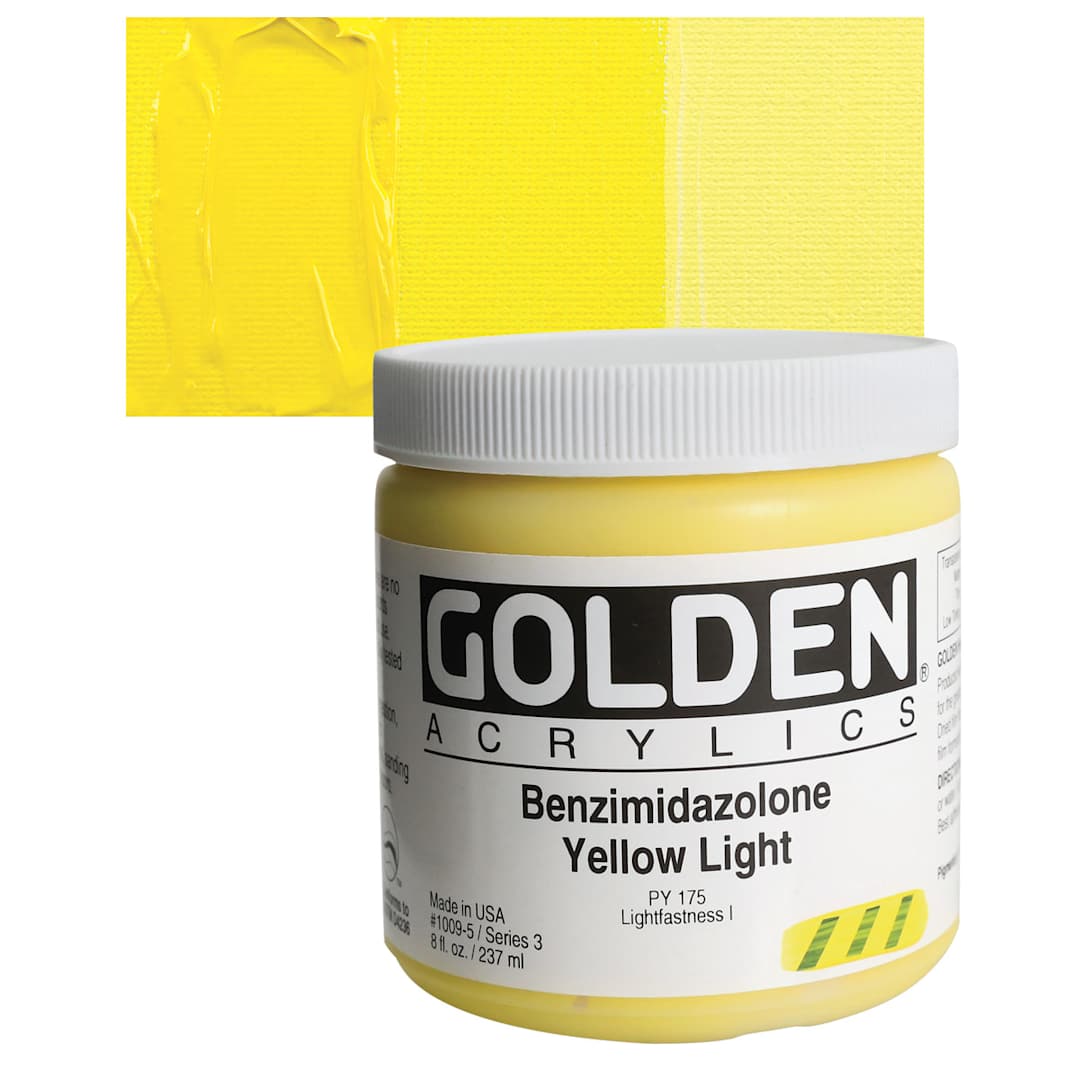 Open in modal - Golden Heavy Body Artist Acrylic - Benzimidazolone Yellow Light, 8 oz and swatch