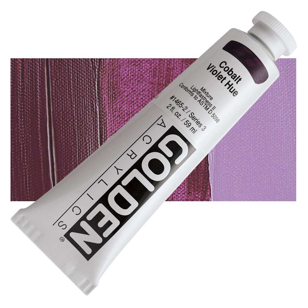 Open in modal - Golden Heavy Body Artist Acrylic - Cobalt Violet Hue, 2 oz Tube and swatch