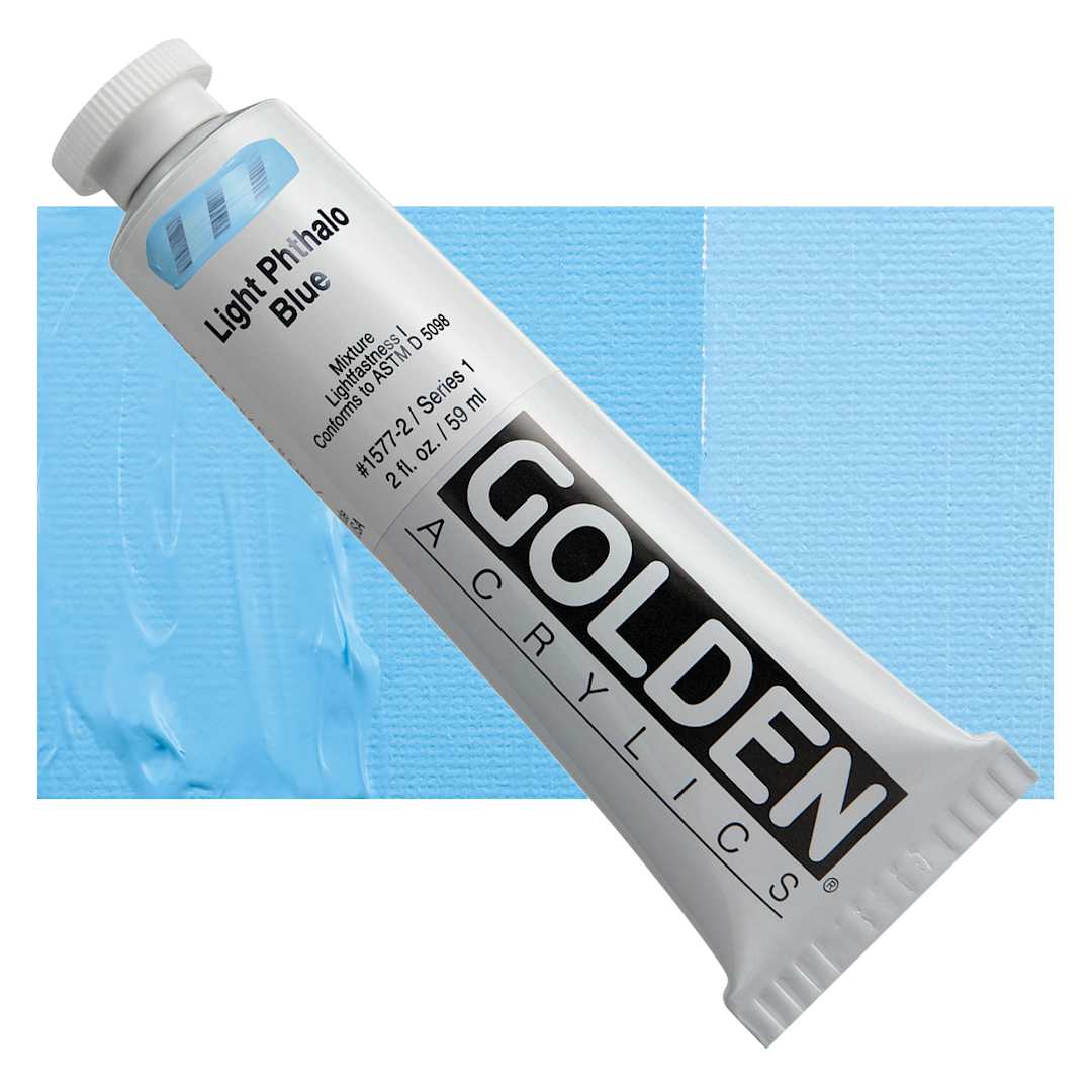 Open in modal - Golden Heavy Body Artist Acrylic - Light Phthalo Blue, 2 oz and swatch