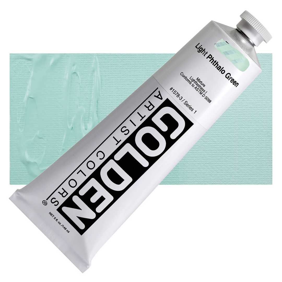 Open in modal - Golden Heavy Body Artist Acrylic - Light Phthalo Green, 5 oz and swatch