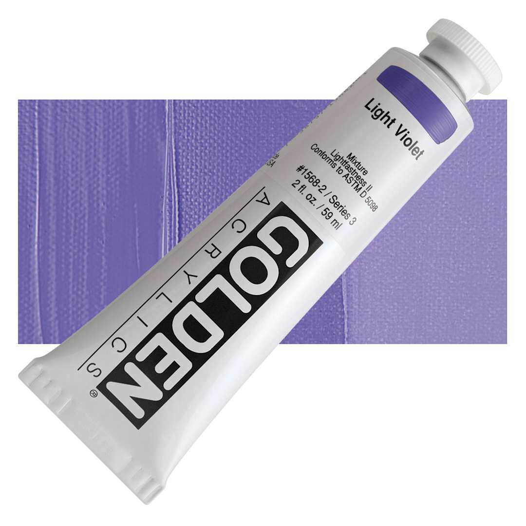 Open in modal - Golden Heavy Body Artist Acrylic - Light Violet, 2 oz Tube and swatch