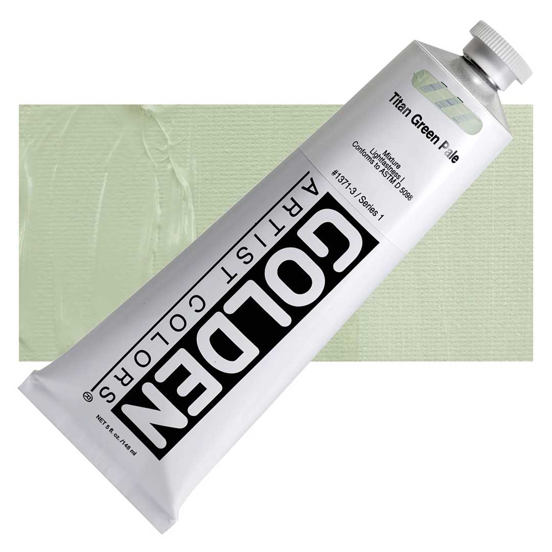 Open in modal - Golden Heavy Body Artist Acrylic - Titan Green Pale, 5 oz and swatch