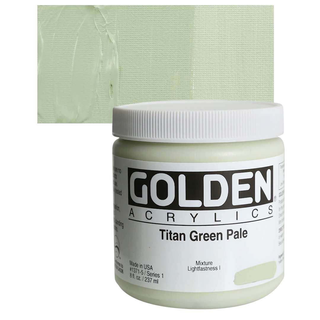 Open in modal - Golden Heavy Body Artist Acrylic - Titan Green Pale, 8 oz and swatch