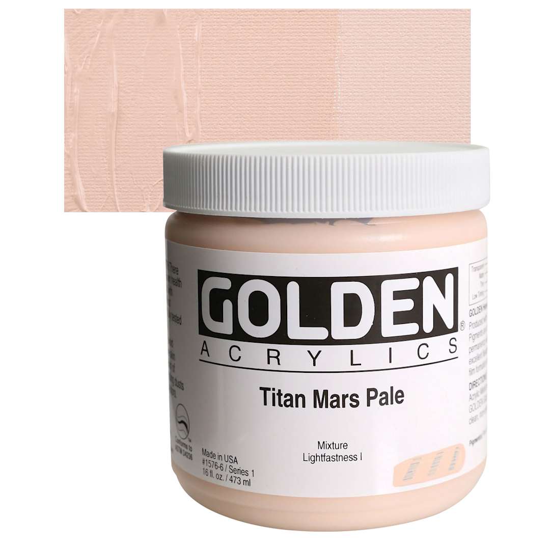 Open in modal - Golden Heavy Body Artist Acrylic - Titan Mars Pale, 16 oz and swatch