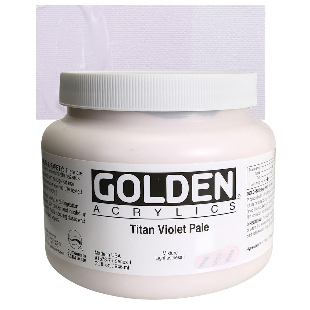 Open in modal - Golden Heavy Body Artist Acrylic - Titan Violet Pale, 32 oz and swatch