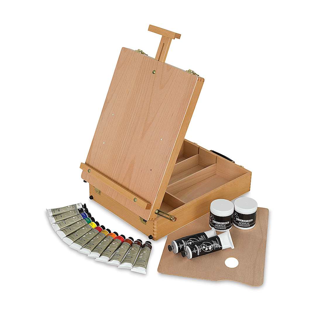 Open in modal - Blick Artists' Acrylic Set - Easel Set, Natural