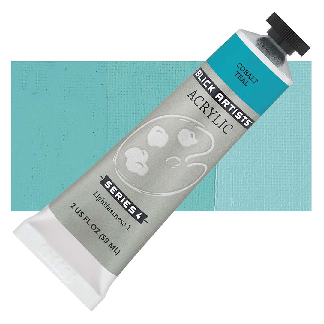 Open in modal - Blick Artists' Acrylic - Cobalt Teal, 2 oz tube and swatch