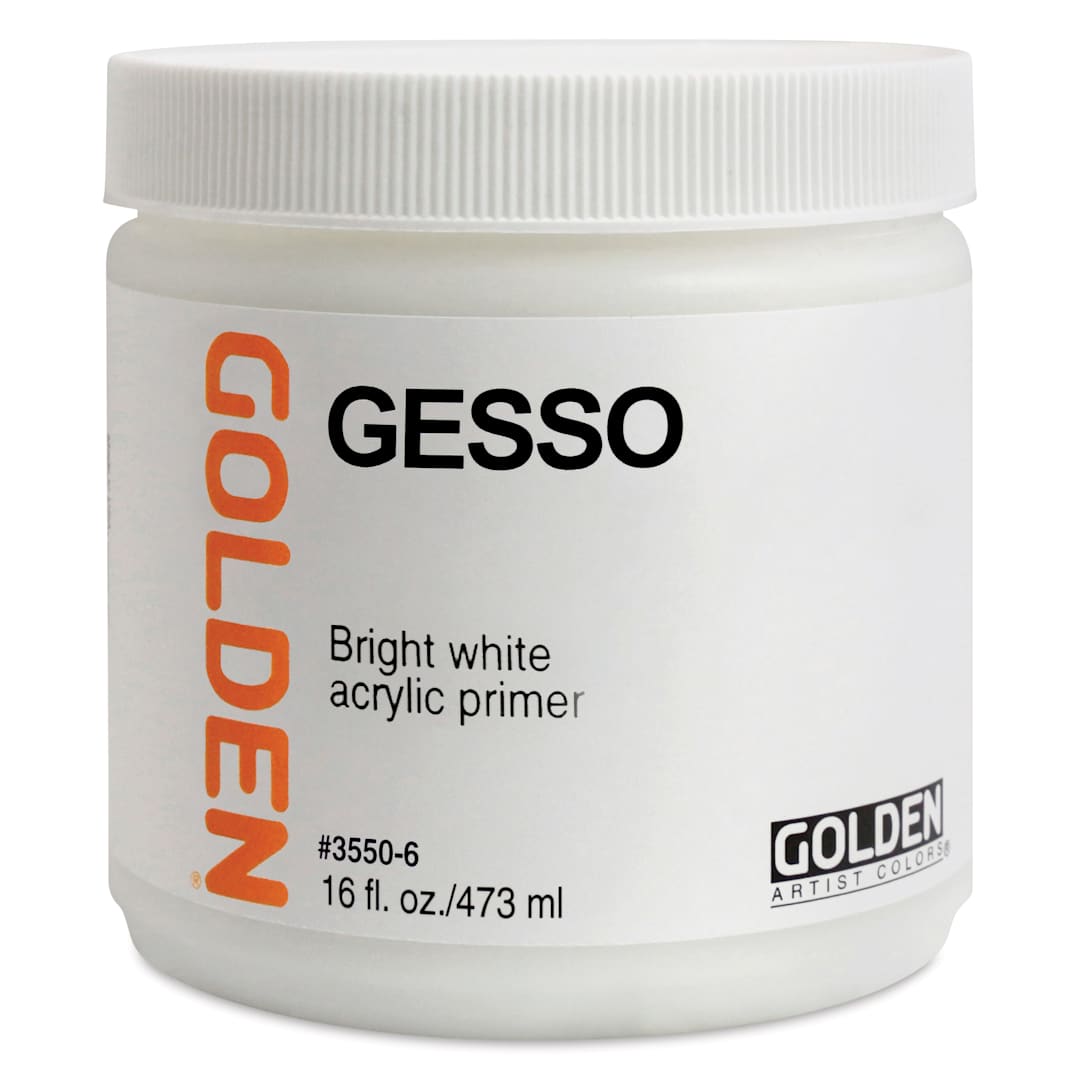 Open in modal - Golden Acrylic Gesso - White, 16 oz jar