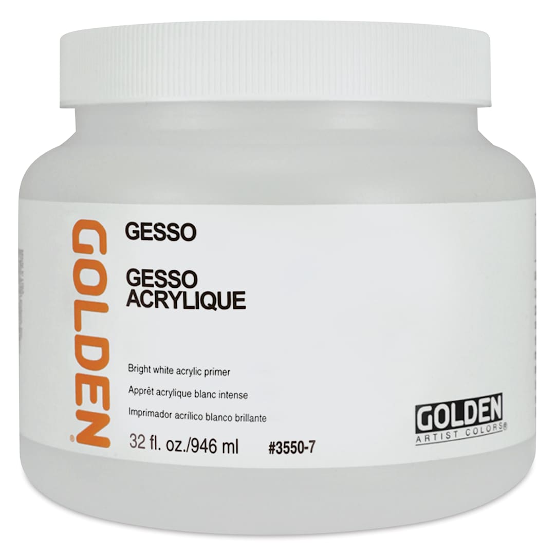 Open in modal - Golden Acrylic Gesso - White, 32 oz jar