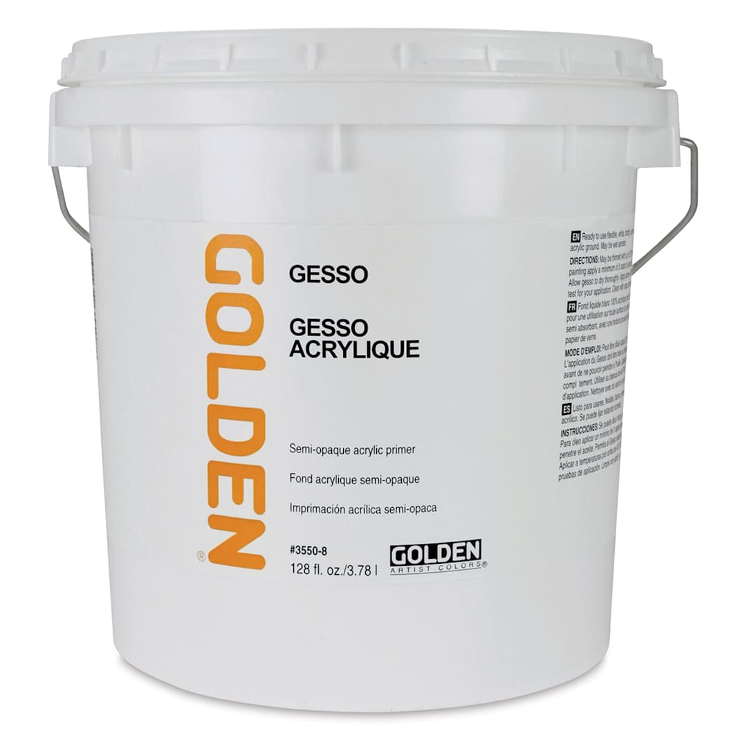 Open in modal - Golden Acrylic Gesso - White, 128 oz tub