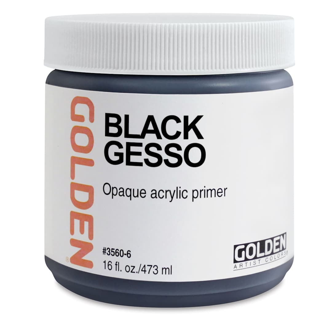 Open in modal - Golden Gesso - Black, 16 oz jar